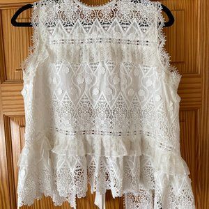 Alexis White Lace Shirt Size Small